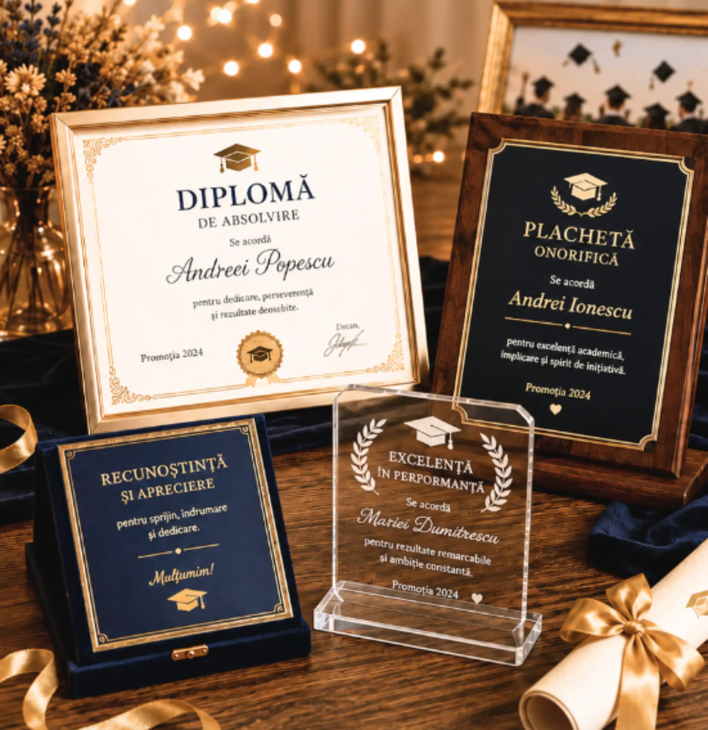 Diplome și plachete personalizate de absolvire