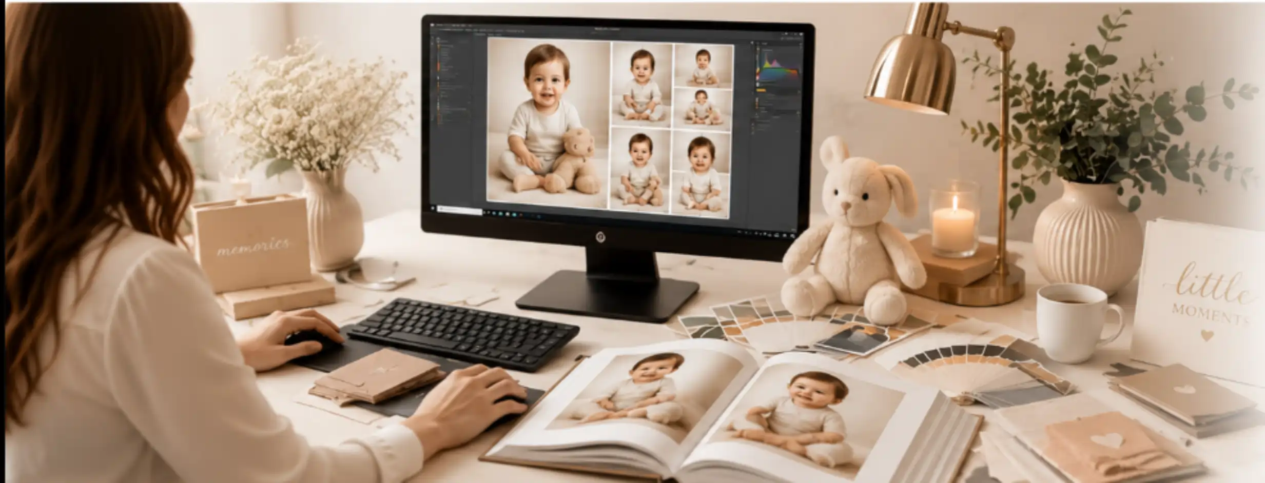 Design personalizat pentru album foto de copii realizat din fotografii