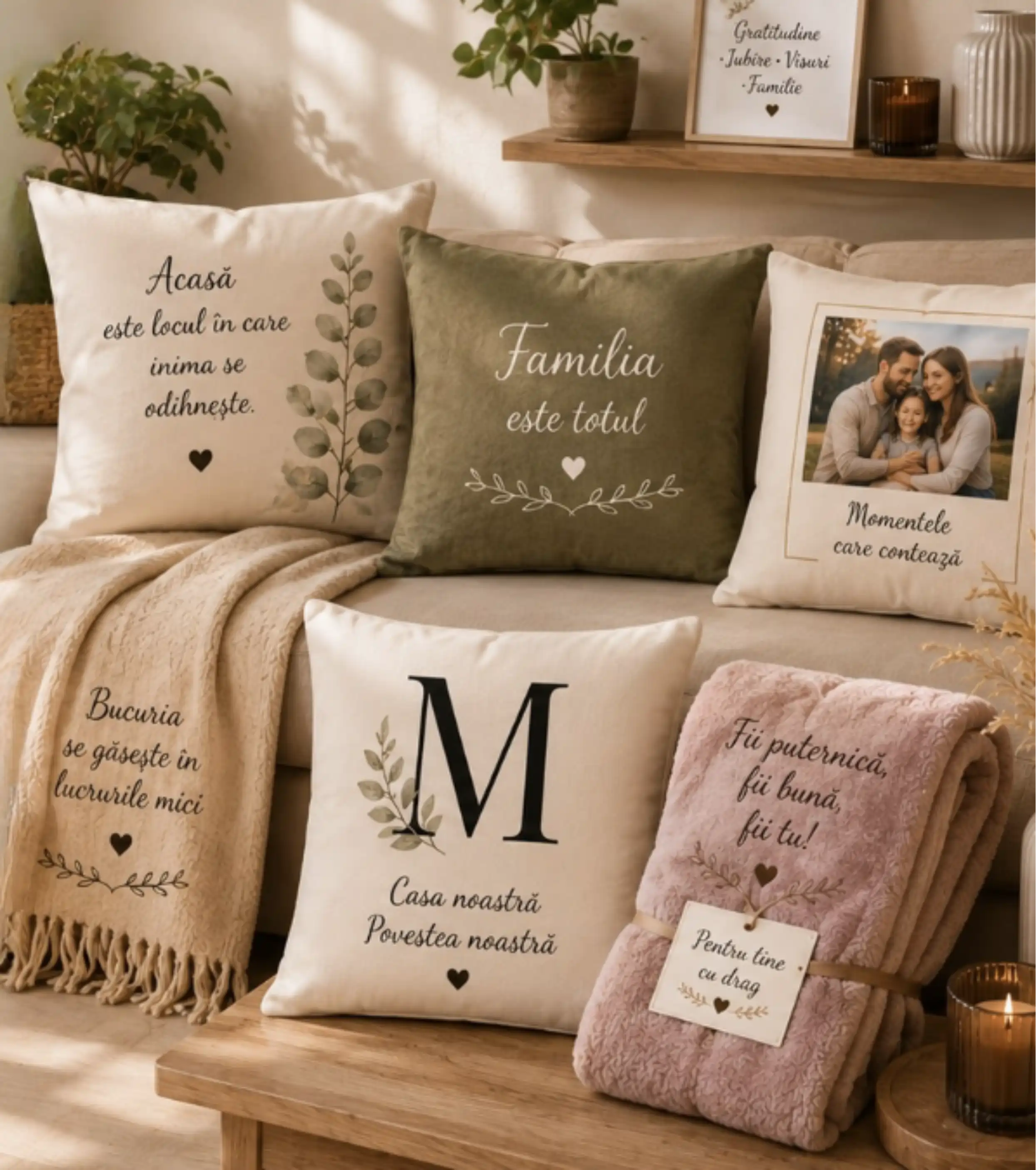 Textile decorative personalizate — perne și pături