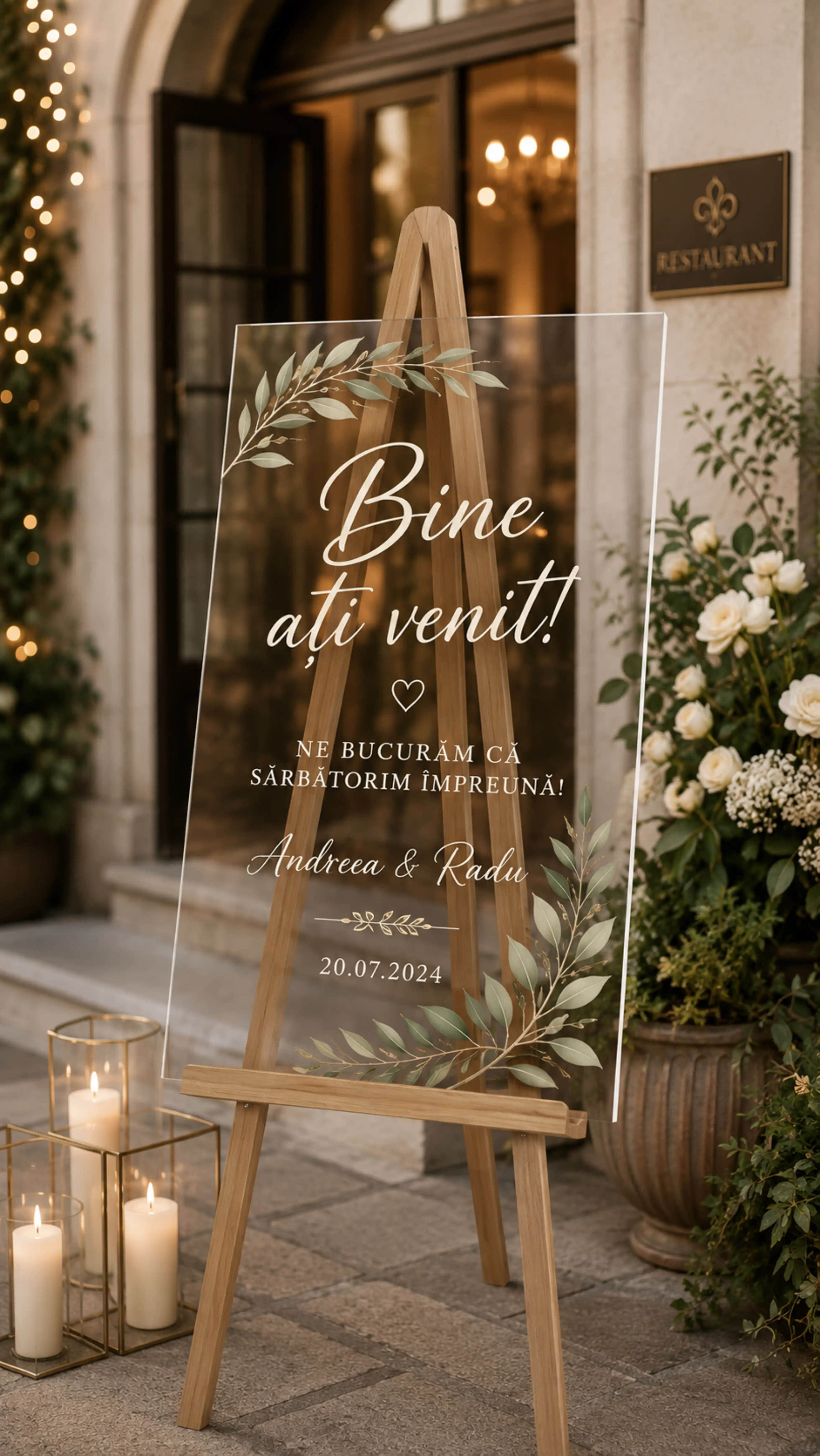 Afiș „Bine ați venit" personalizat pentru eveniment