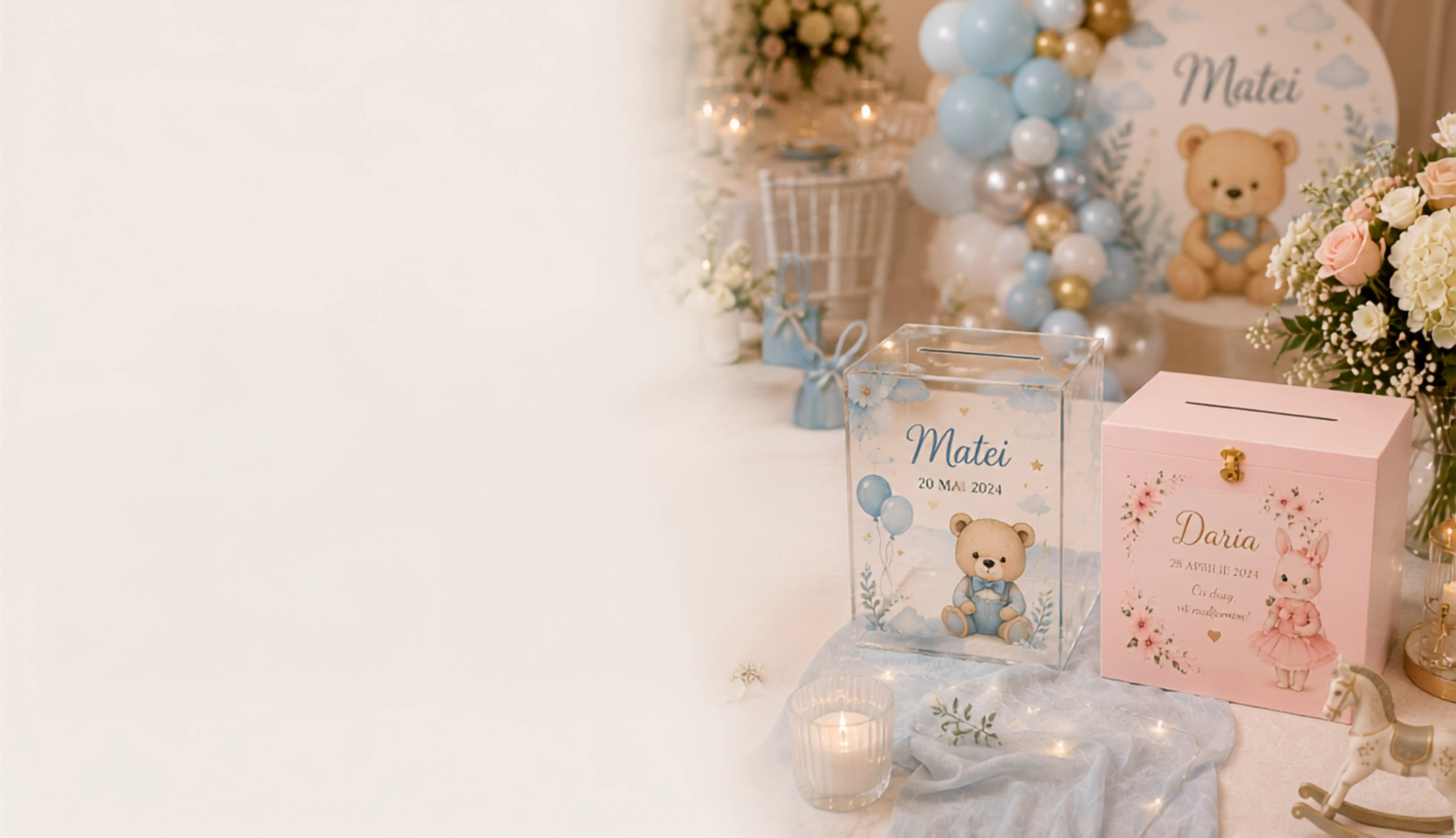 Cutii de bani personalizate pentru nuntă și botez