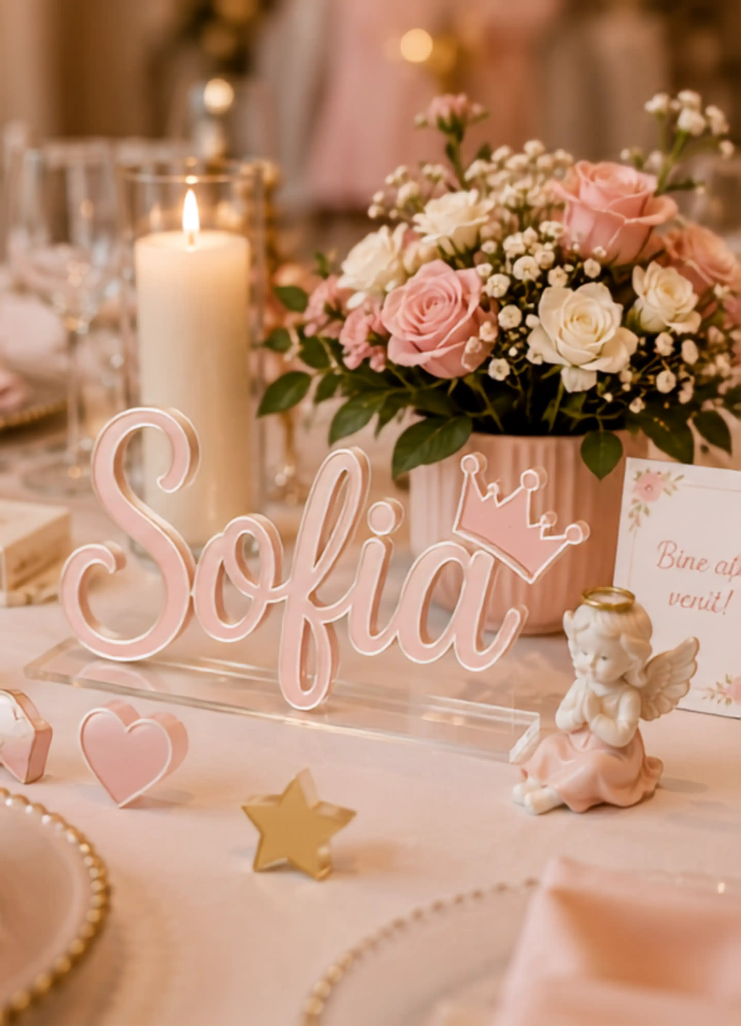 Litere din plexic personalizate pentru masa de eveniment