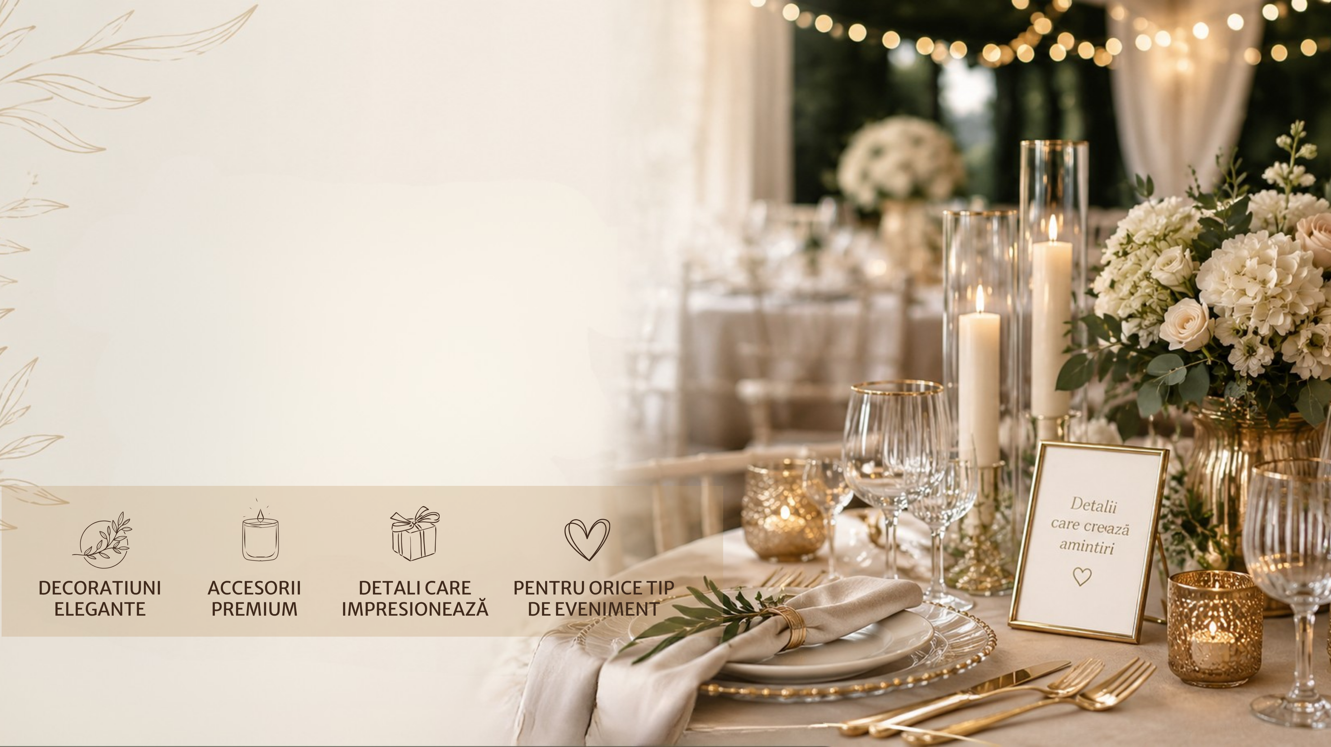 Masă de eveniment decorată cu produse personalizate FotoDecor
