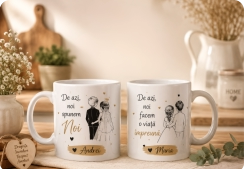 Cană ceramică personalizată cu fotografie și mesaj