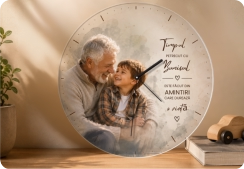 Ceas decorativ personalizat cu fotografie și design elegant