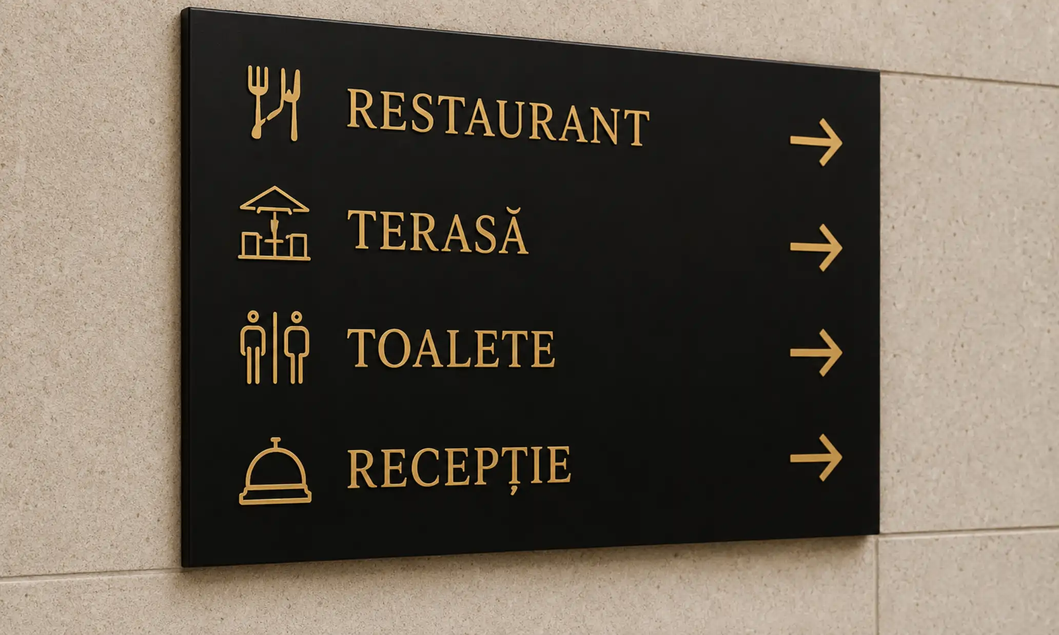 Semnalistică personalizată pentru restaurante și hoteluri