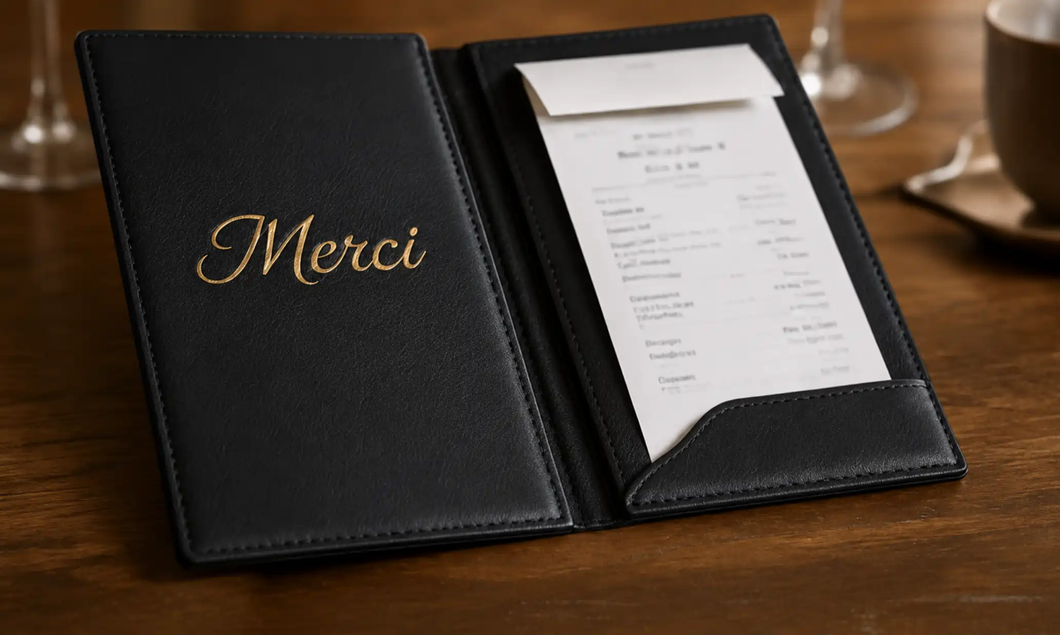 Suporturi personalizate pentru nota de plată în restaurante