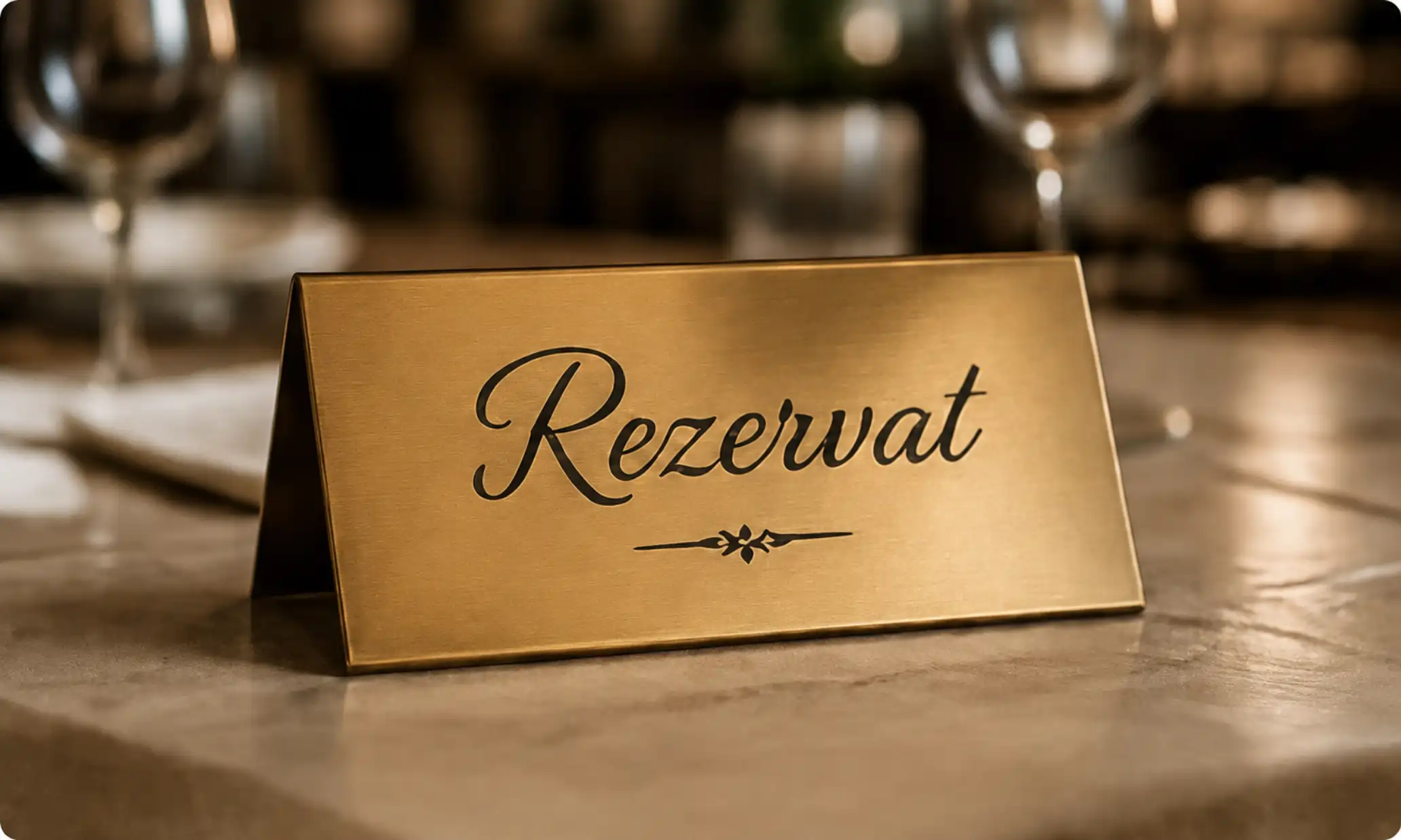 Suporturi „Rezervat" personalizate pentru mesele din restaurant