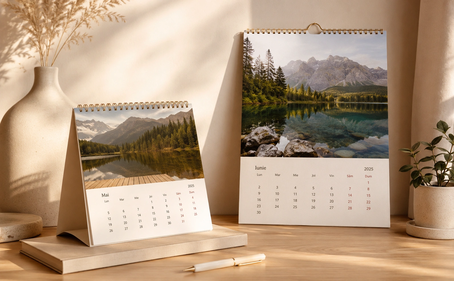 Calendare personalizate de birou și de perete cu fotografii
